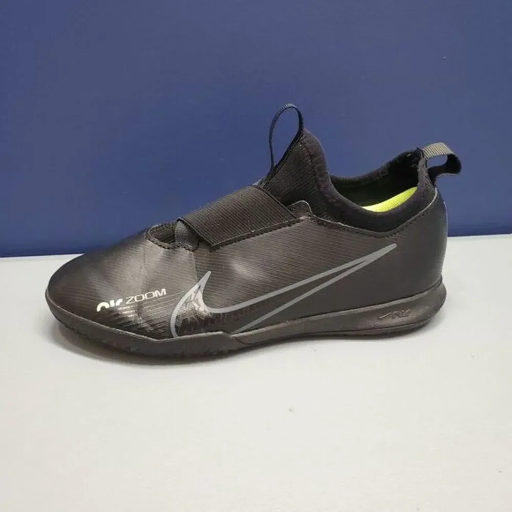 Nike Air Zoom Vapor Football Shoes Youth Sz 4.5 Black Leather Slip On DJ5619-001